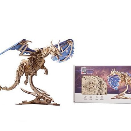 【公式】Ugears ユーギアーズ ウインドストームドラゴン 70151 木製 ブロック DIY パズル 組立 想像力 創造力 おもちゃ 知育 ウッドパズル 3D 工作キット 木製 模型 キット 3D