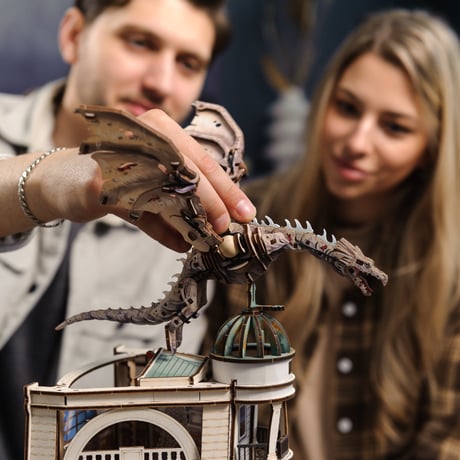 【公式】Ugears ウクライナ･アイアンベリー種ドラゴン 70280 ユーギアーズ  木製 ブロック DIY パズル 組立 おもちゃ 知育 ウッドパズル 3D 木製 3Dパズル