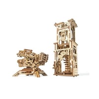 【公式】Ugears ユーギアーズ アークバリスタと攻城塔 70048  Archballista Tower 木のおもちゃ 3D立体 パズル 知育 ウッドパズル  工作キット 木製 模型 キット 3