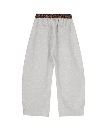 Leopard Waist Wide Sweat Pants