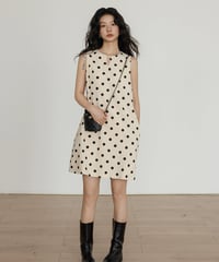 Retro Polka Dot Sleeveless Dress