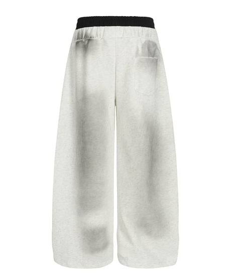 Double-waist Layered Lettering Sweat Pants / 2colors