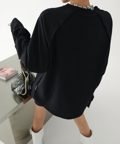 Seam Design Long Sleeve Cutsew / 2colors