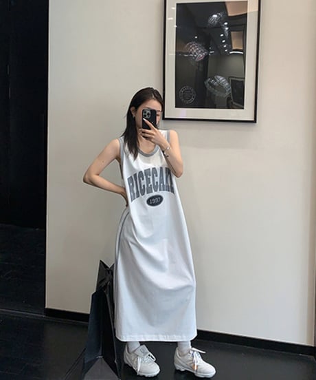 Sleeveless Logo Long Dress / 3colors