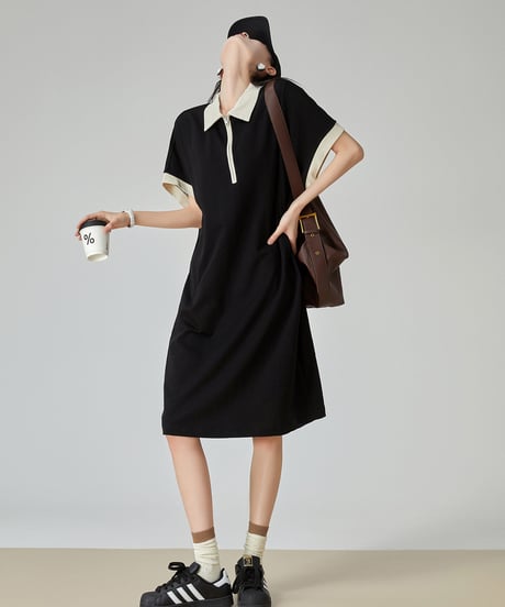 Classic Bicolor Polo Mini Dress