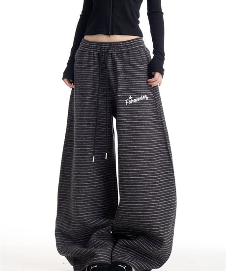 Striped Loose Casual Sweatpants  / 3colors