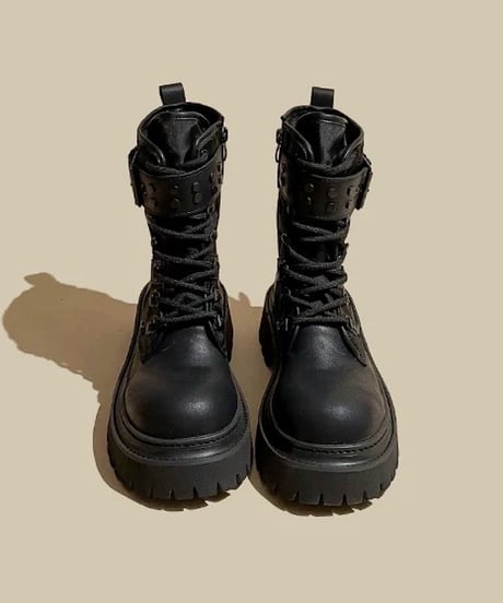 Chunky Lace-Up Engineer Boots