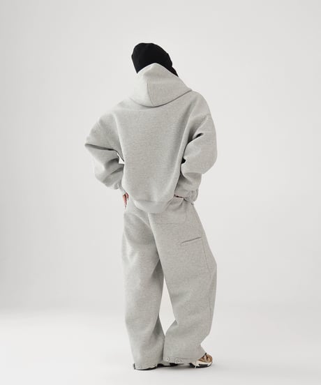 Oversized Zip Hoodie & Wide Sweatpants Setup  / 2colors
