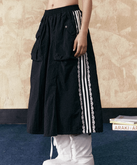 Race-Inspired Side-Stripe Track Jacket & Long Skirt Set