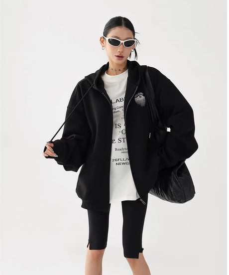 Shadow Eye Oversize Zip Hoodie / 2colors