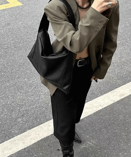 Metallic Soft PU One Handle Shoulder Bag / 5colors