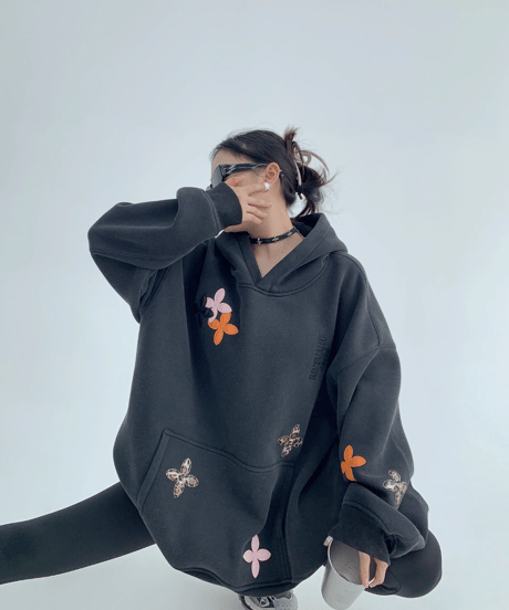 Flower Patch Oversized Pullover Hoodie