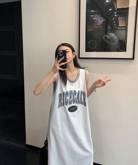 Sleeveless Logo Long Dress / 3colors