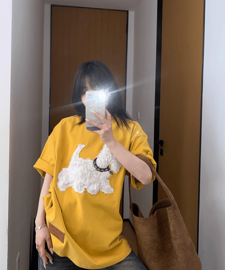 Dog Sagara Embroidery Oversized T-Shirt  / 3colors