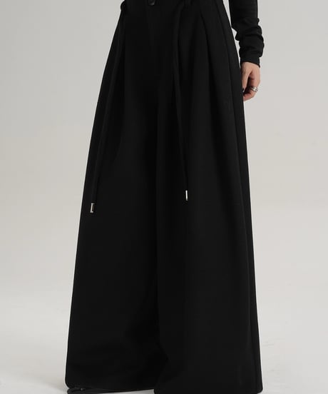 Premium Wool Blend Wide-Leg Trouser  / 2colors