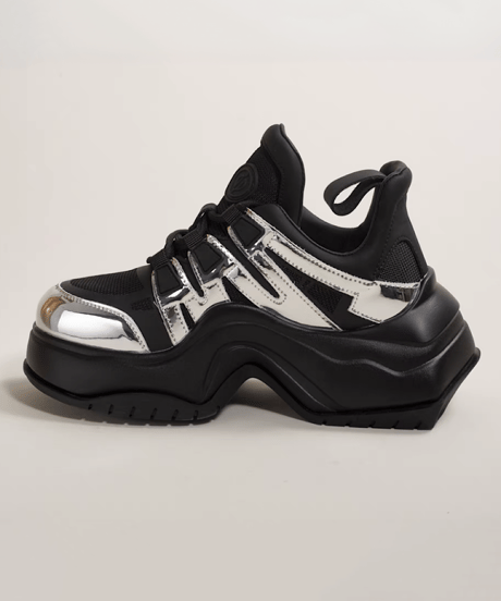 Metallic Platform Chunky Sneakers / 2colors