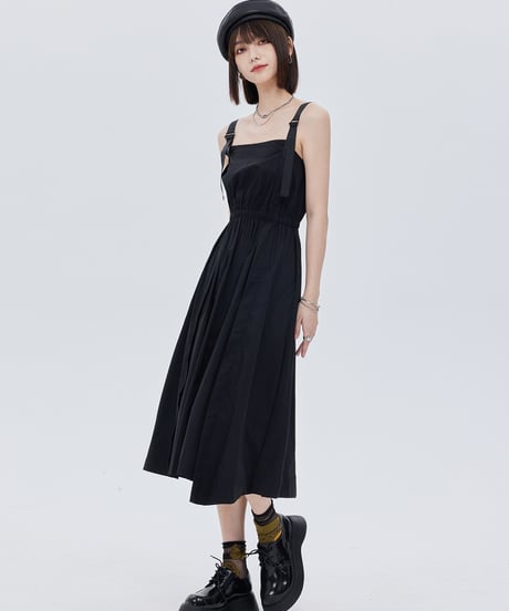 High-Waist Suspender Dress