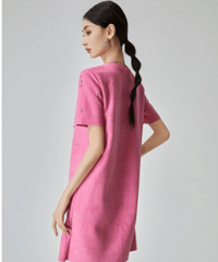 Rhinestone Accent Faux Suede Mini Dress