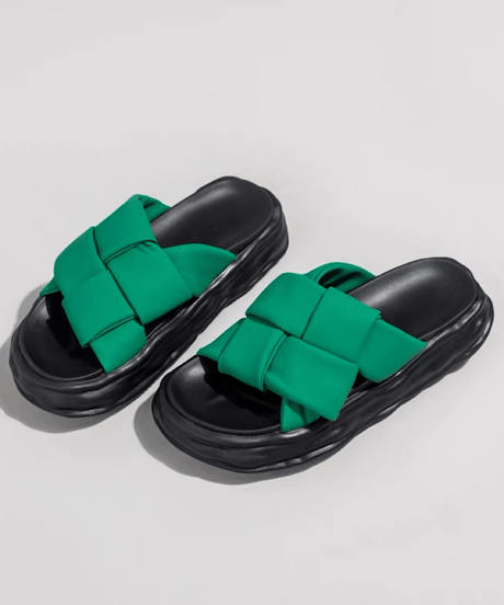 Woven Strap Platform Sandals / 2colors