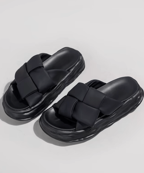 Woven Strap Platform Sandals / 2colors