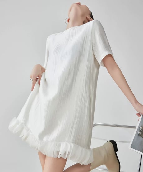 Hem Tulle Frill Mini Dress
