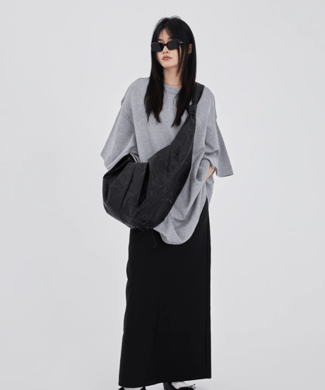 Oversized Crumpled Shoulder Bag
