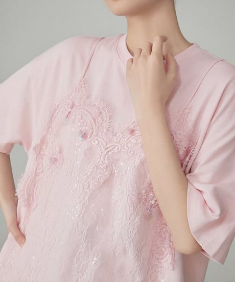Camisole Layered-Style Lace T-Shirt