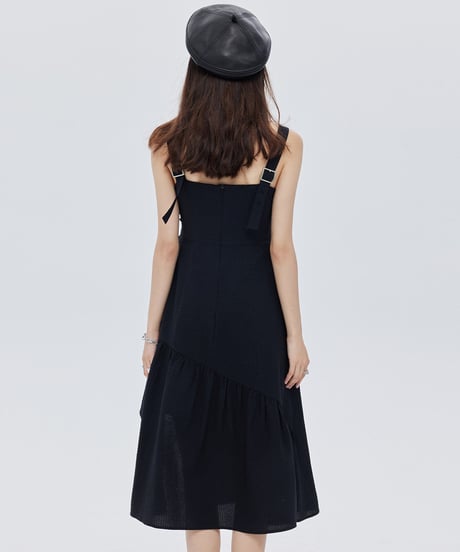 Square Neck Asymmetry Dress