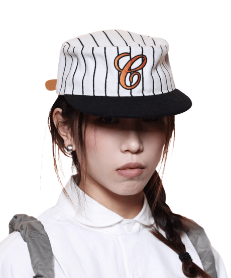 Stripe Wool Blend Baseball Cap