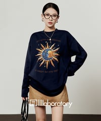 Sun & Moon Graphic Long Sleeve T-Shirt / Vintage Mini Skirt