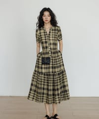 Tiered Check Shirt Dress