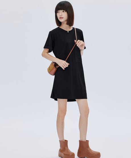 Casual Loose Fit Pocket T-shirt Dress