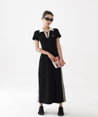 Lace-Up Side Line Polo Long Dress