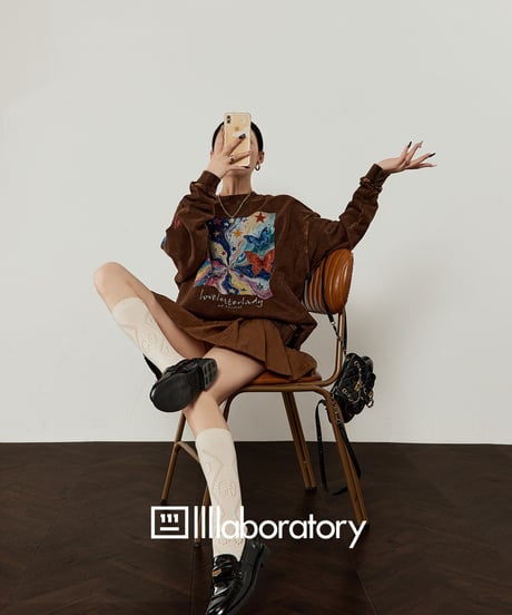 Vintage Butterfly Print Sweatshirt / Skirt