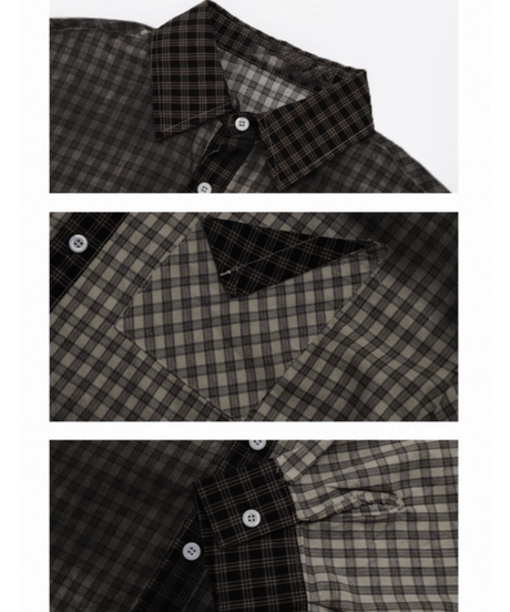 Gradation Plaid Oversized Shirt
