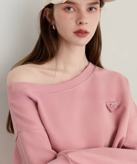 One Shoulder Sweatshirt & Mini Skirt  / 2colors