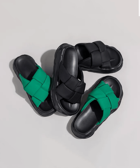 Woven Strap Platform Sandals / 2colors