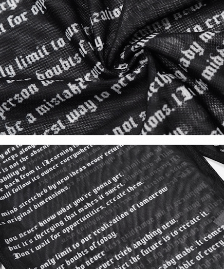 Sheer Lettering Long Sleeve Top / 2colors