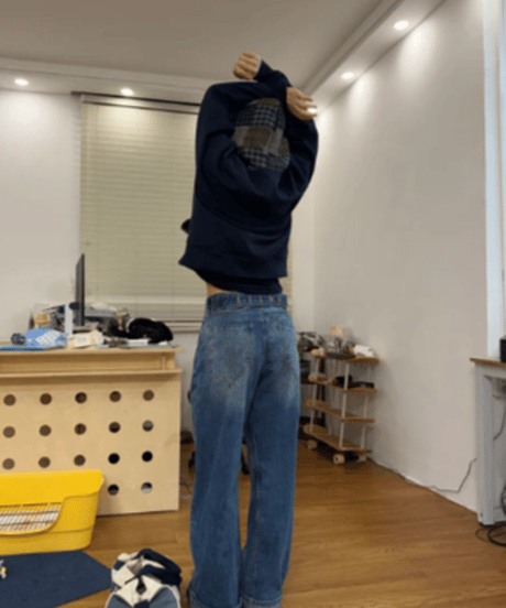 Vintage Wash Loose Wide Denim Pants