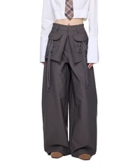 Multi Pocket Wide Cargo Pants / 2colors