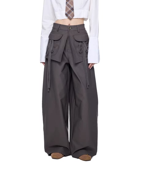 Multi Pocket Wide Cargo Pants / 2colors