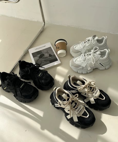 Platform Lace-Up Sneakers / 3colors
