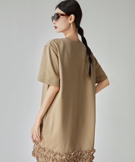 Hem Frill Detail T-Shirt Mini Dress