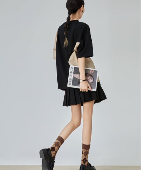 Circular Color-Block Loose Fit T-shirt