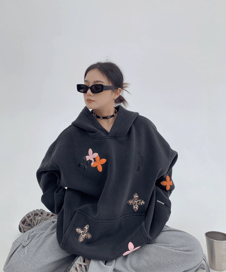 Flower Patch Oversized Pullover Hoodie