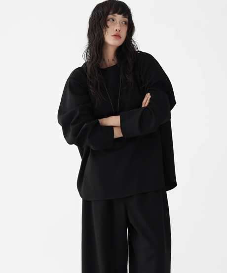 Oversized Relaxed Silhouette Setup / Loose Top & Wide Pants
