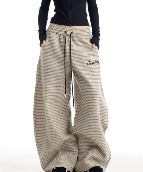 Striped Loose Casual Sweatpants  / 3colors