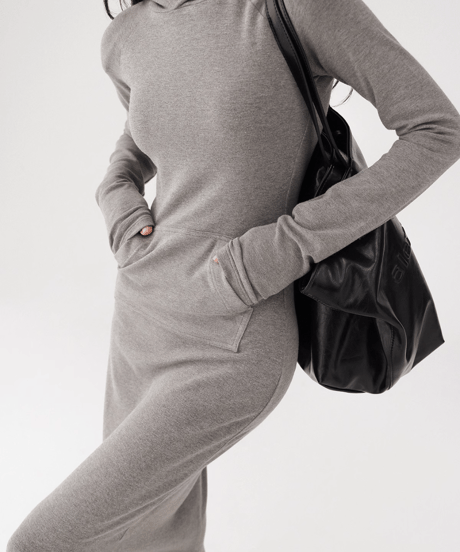 Hoodie Slim-Fit Long Dress  / 2colors