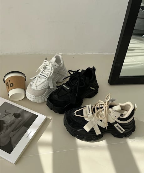 Platform Lace-Up Sneakers / 3colors