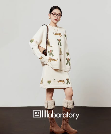 Animal & Heart Embroidered Knit Set / 3colors